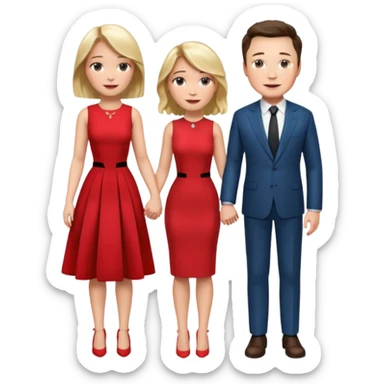 elon musk and Jennifer Lawrence in red dress sticker