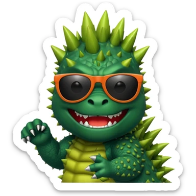 Godzilla wearing sunglasses sticker
