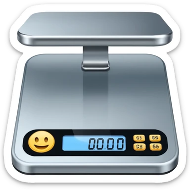 Weighing scale showing numbers sticker