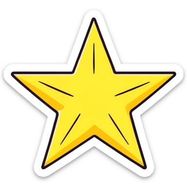 3D golden star with soft glow, five sharp symmetrical points, subtle glitter particles, cartoon style, friendly appeal, pastel yellow background, Pixar-inspired lighting sticker