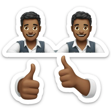 Gay man putting thumbs up sticker
