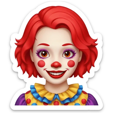 menina com cara de palhaço sticker