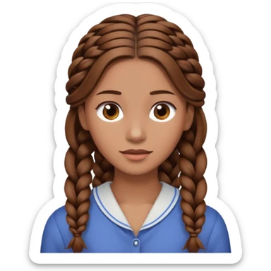 Woman with long single braid sticker