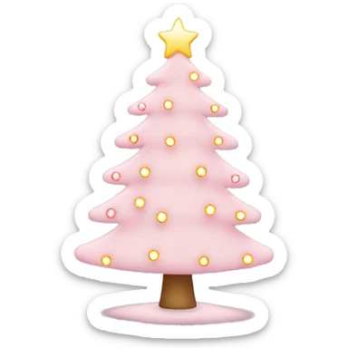 Light Pink Christmas tree with lights and ornaments sticker