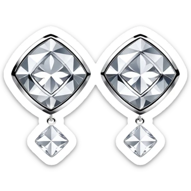 Chanel realistic Luxury style 4D diamond earrings sticker