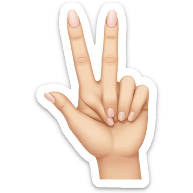 hand with index finger, middle finger and pinky finger rased ring finger and thumb connected sticker