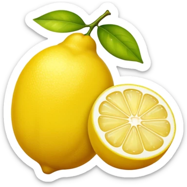 un citron allongé dont un a moitie coupe sticker