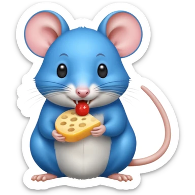 raton comiendo gomita redonda azul sticker
