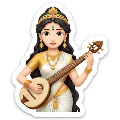 the Hindu goddess Saraswati sticker