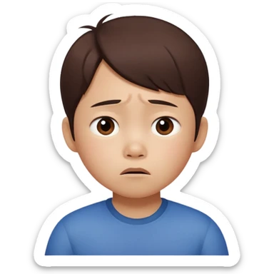 a Korean four-year-old who’s exhausted from studying (pixar style) sticker