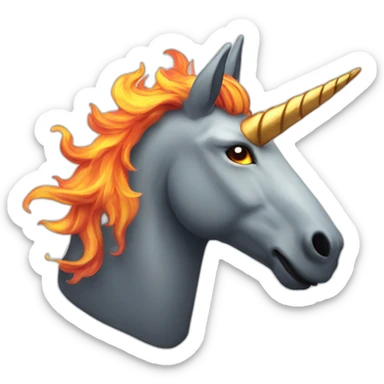 fire unicorn  sticker
