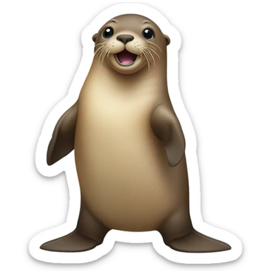 sea lion waving sticker