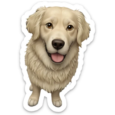 dog in tiled kitchen scene sticker