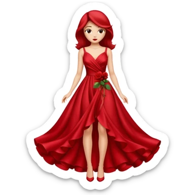 red rose dress no body sticker