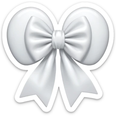 white heart with white bow sticker
