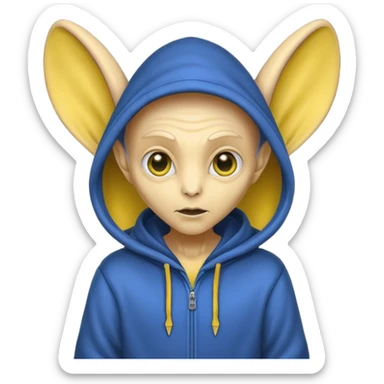 Aliens Dark yellow, hoodie, long big ears sticker