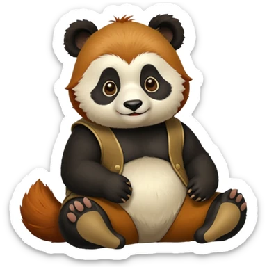 Un panda roux sur un Tanuki sticker