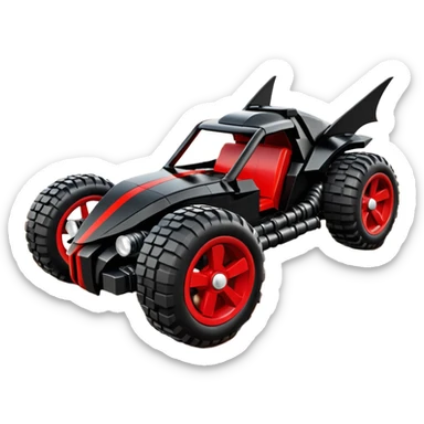 futuristic Venom Lego Batmobile loosely based on 1956 freightliner van (flat long straight organically-shaped mechanical roomy interior seating inside the body) stealthy town hot rod desert dirt racing rwd buggy  sticker