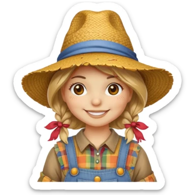 cute girl scarecrow emoji sticker
