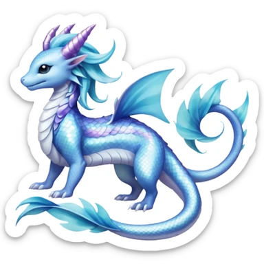 Primarina-Basilisk-Suicune-Amaura-Vaporeon-fusion-hybrid-creature  sticker