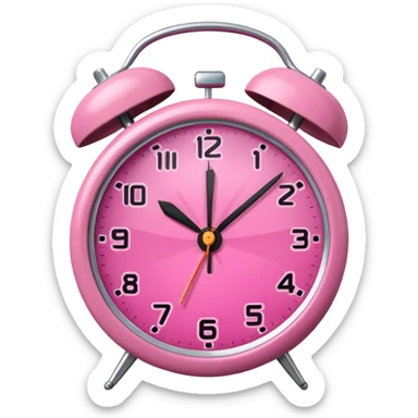 alarm oclock aesthetic and ios.18.1 and to show six in the morning color pink no hands clock alarm oclock sticker