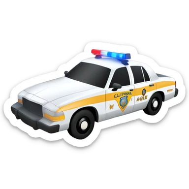California highway patrol car at the beach sticker