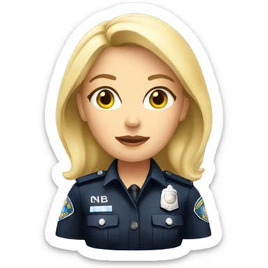 Blonde police woman sticker