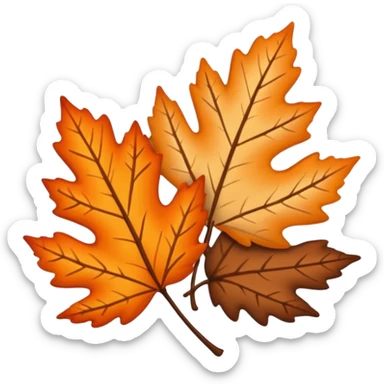 A kawai sticker autumn leaves around it, cozy fall colors (orange, brown, beige), playful and modern style, glossy finish, minimalistic but expressive, symbolizing a Fall Reading Challenge. sticker
