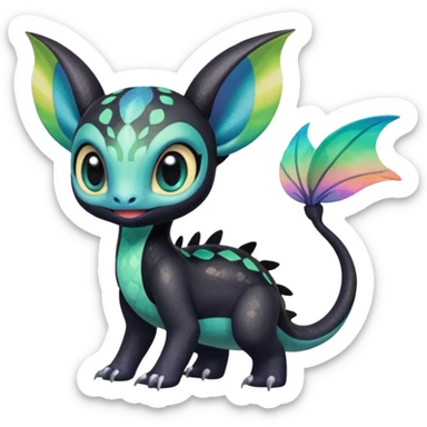 Colorful Realistic Exotic Meloetta-Stitch-Toothless-Fakémon-creature-hybrid sticker