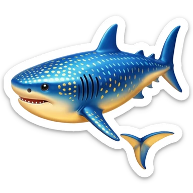 Whale shark in blue and gold sticker