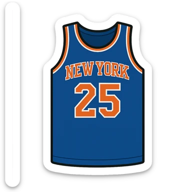 flat toon style new york knicks basketball jersey sticker