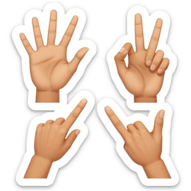 W V as hand signs. sticker