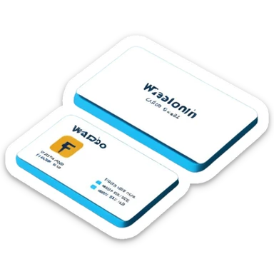 3D minimal corporate card with bold #FF3D00 accents or partial #FF3D00 surface, showing only the text ‘WAD’. No numbers, no names, no chip, no logos. Clean, modern, high-end style sticker