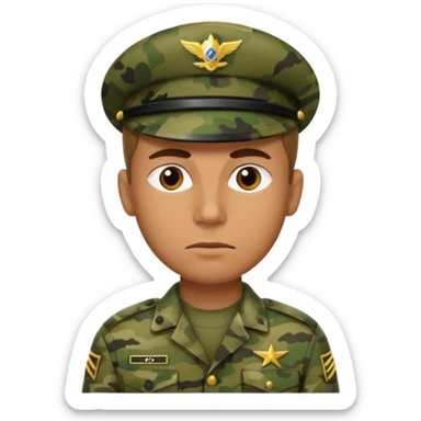 I want an emoji for a male filipino special action force officer camouflage uniform sticker