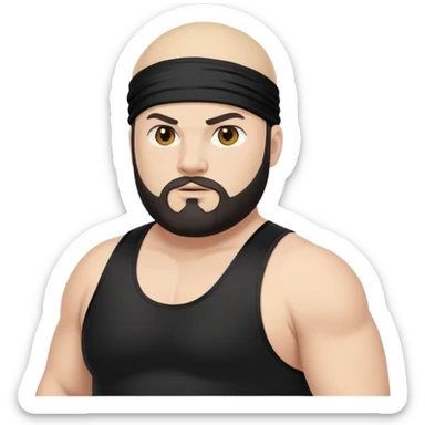 White skin fat guy with black durag and black beard in wrestling singlet sticker