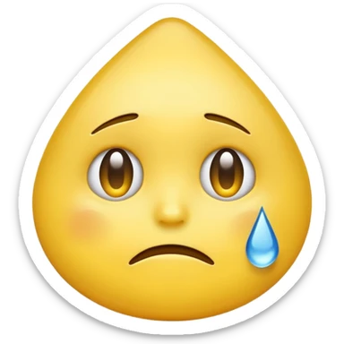 Sad emoji with a tear  sticker
