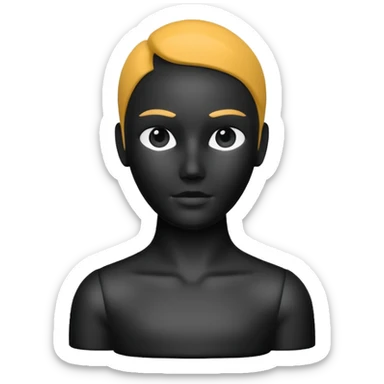 Matte black mannequin in the style of a default avatar. Monochrome with no lines. sticker