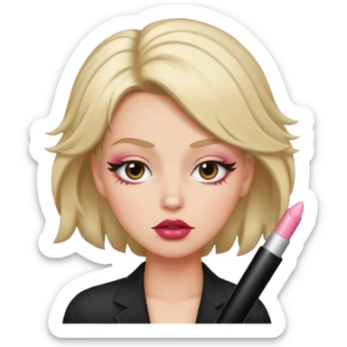 Baddie emoji lip gloss baddie hair rolled eyes sticker