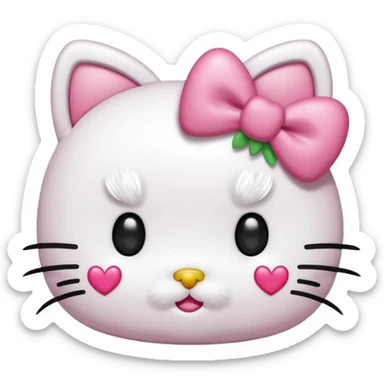 Hello Kitty with heart-shaped eyes sticker