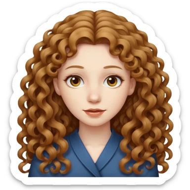 really long hair light brown curly pale skin sticker