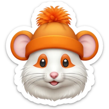 mouse with orange feathered hats sticker