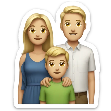 a white family with two boys, a woman and a man sticker