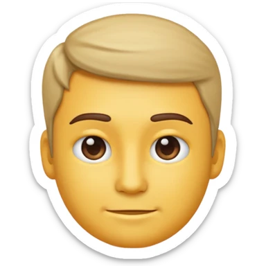 half body man emoji, upper body, waist up, centered, clean background, cute emoji style, high quality sticker