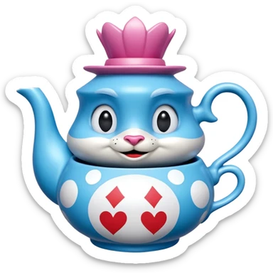 Isolated, detailed illustration of the most incredibly amazing modern style of disney's Alice in wonderland tea party, anthropomorphic creatures,
figurine imaginable, toy style. sticker
