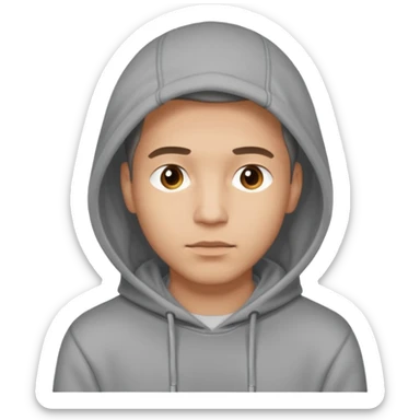 a guy wears a hoodie, his face is a mysterious, he looks pretty and handsome, but very distant  sticker