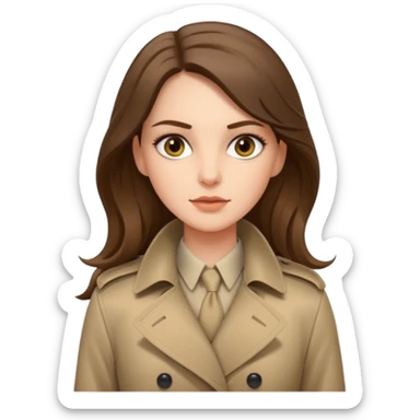 white long brunette hair girl with hazel eyes who is a spy sticker