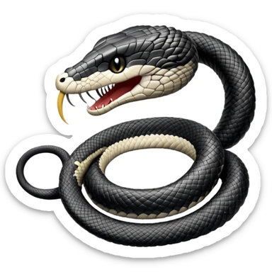 Faça o ouroboros a cobra comendo seu próprio rabo em preto e branco, o rabo da cobra tem q estar dentro de sua própria boca, faça idêntico as imagens  sticker