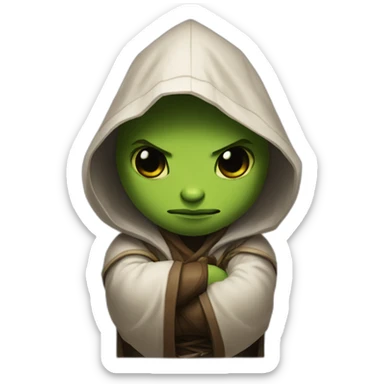 hooded jedi folding arms in world of warcraft sticker