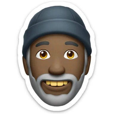 homeless man with gold teeth sticker