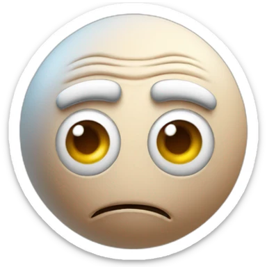 3d sphere with a cartoon elderly skin texture with big kind eyes sticker